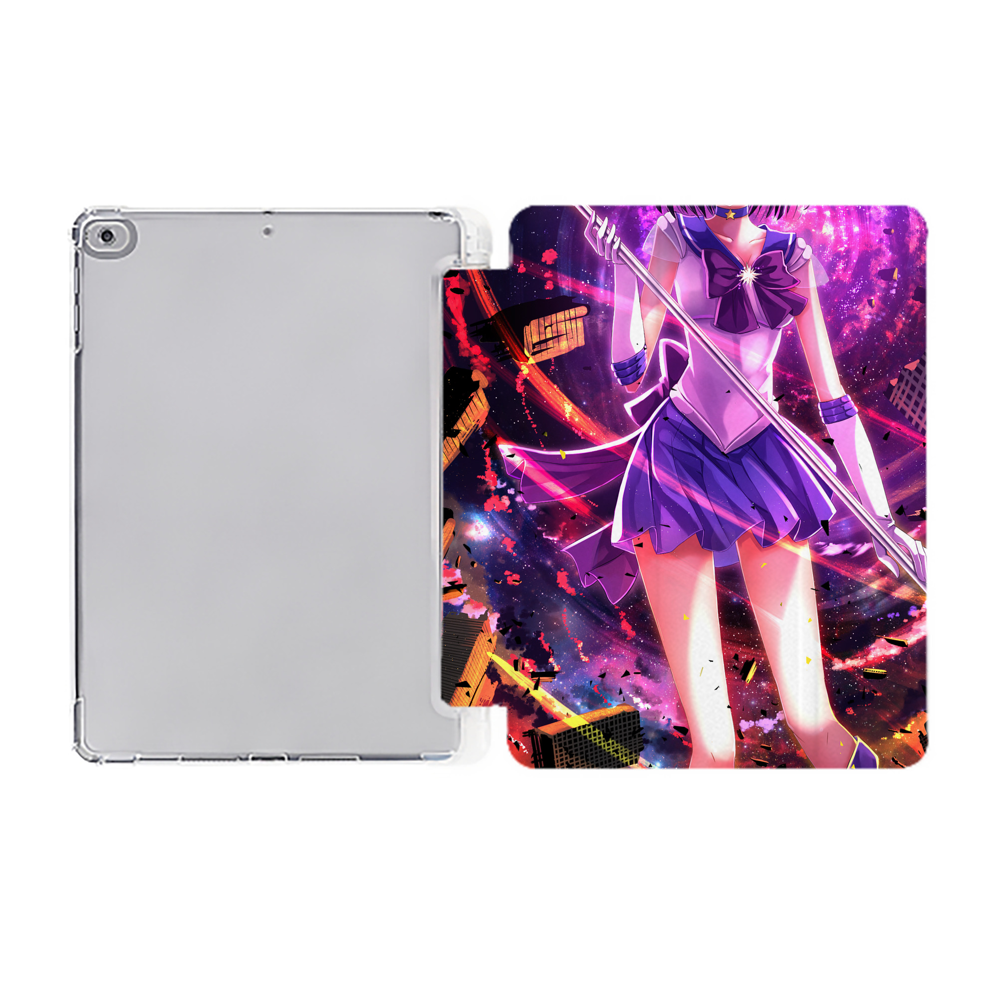 （画像用） 美少女戦士セーラームーン Sailor Moon IPad ケース ペン収納付き 三つ折りスタンド PUレザー×シリコン 対応機種9.5/10.5/10.9インチ